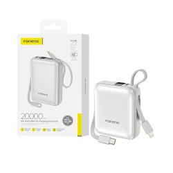 Power Bank Foneng PX116 con 2-in-1 Outputs Lightning+Type-C 20000mAh Dorado Claro